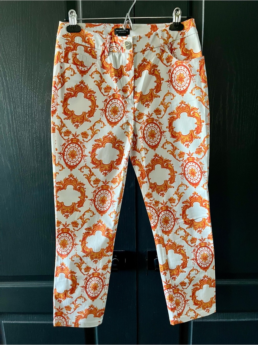 Marciano Los Angeles Baroque Print Cropped Pants | Size 6 | Luxury inspired - Picture 2 of 10